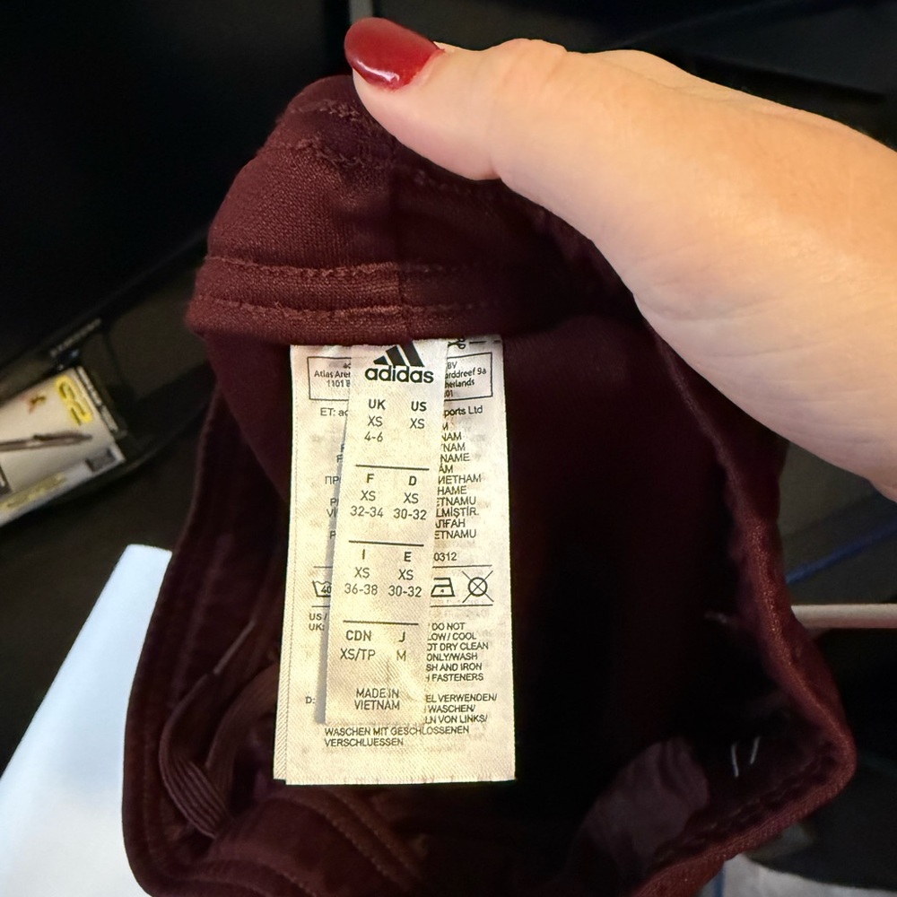 Adidas Burgundy Active Leggings